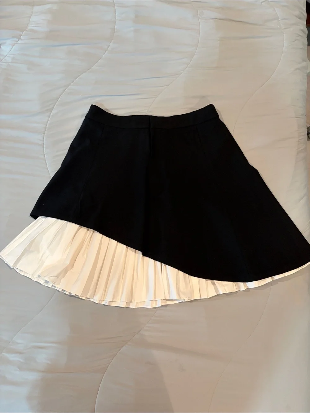 Black Pleated Hem Skirt with White Underlayer